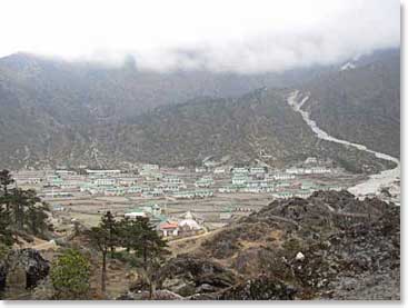 The village of Khunde above Khumjung
