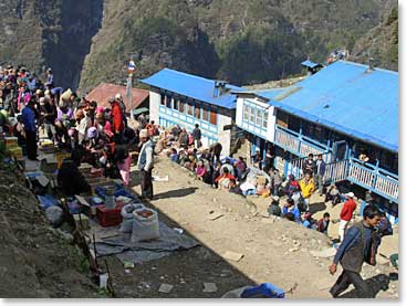 Namche Bazaar market day