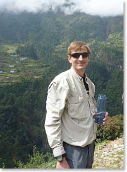 Paul with views of the valley below