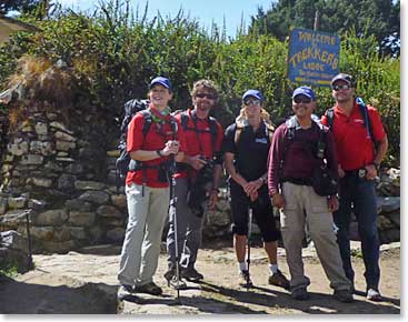 The climbing team arriving in Tengboche 