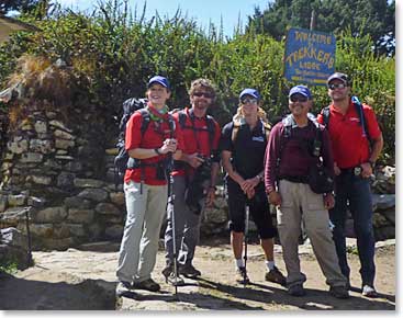 The climbing team arriving in Tengboche