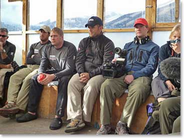 Ken sitting next to the British Navy team