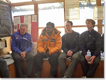 Mike, Lovinder, Aenea and Todd listening at the lecture