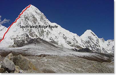 Pumori southwest ridge route
