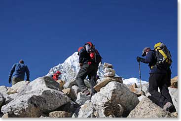 Even the trek to Pumori Base Camp is a challenging mountaineering route
