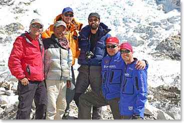 The team at Base Camp with Ang Nima