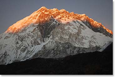 On Saturday evening, the beautiful sunset on Nuptse reminded those of us still in the mountain that we were lucky to be continuing our adventure in the highest reaches of the Himalayas.