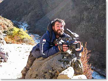 David filming on the trail
