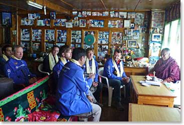 Magical moment being blessed by Lama Geshi