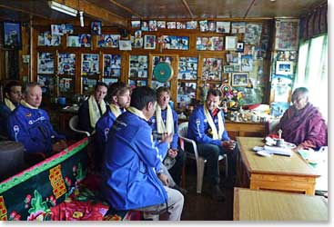 Magical moment being blessed by Lama Geshi 