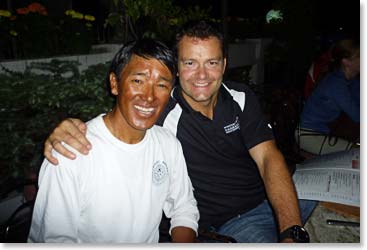 Jamie with Dawa, our climbing Sherpa of our upcoming Pumori expedition