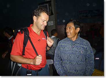 Jamie is happy to see Danuru, who was part of the first Canadian team who summitted Everest in 1982