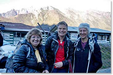 Linda, Sue and Sharon all smiles in the fresh mountain air