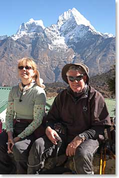 Gerry and George waiting and ready to start their day of hiking