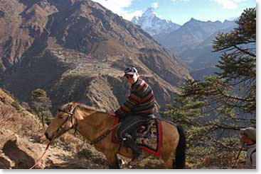 When George W. had AMS (acute mountain sickness) he was able to use Temba’s horse for transportation