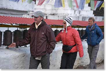 Prayer wheels are found along the Khumbu in many villages