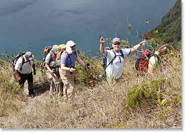 Soon we were climbing above the shores of Cuichoca Lake