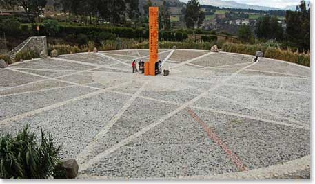 The 'Middle of the Earth' monument at the Equator Line.