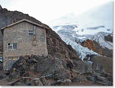 Cayambe Hut is at 4650 meters/15, 250 feet above sea level