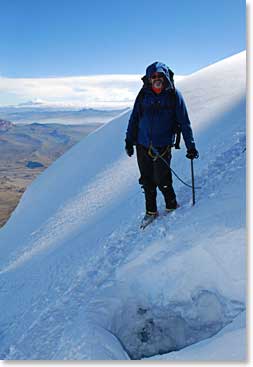 Ken near the top of Cotopaxi