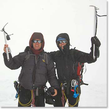 Peter and Janice on our first glacier climb, Cayambe.
