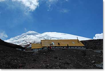 We left Jose Rivas hut on Cotopaxi for the summit on November 17th.