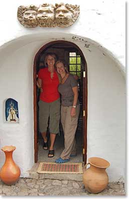 Janice, a welcome host, showing Leila her room