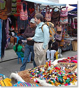 Ken and Joachim at the market