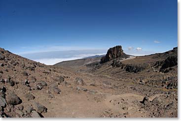 The trail crosses by the Lava Tower at nearly 15,000’ above sea level