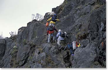 Hiking up the Barranco Wall