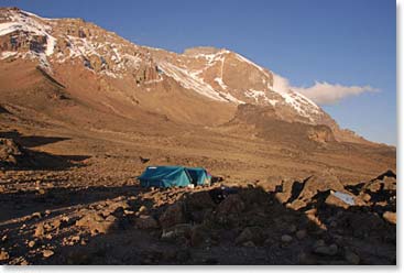 The view of Karanga Valley Camp from above