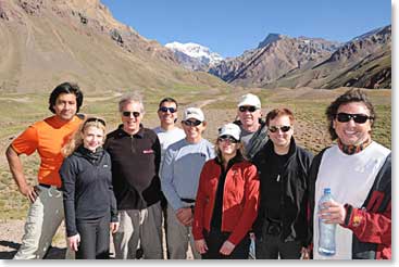 The whole team excited to begin the trek up Aconcagua