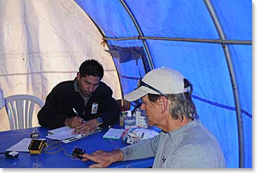 Kelly in the medical tent