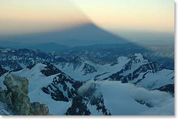 Aconcagua casts an early morning shadow