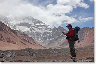 Hugo checking his GPS location