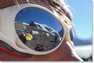 Plaza de Mulas reflected in Juancho’s sunglasses