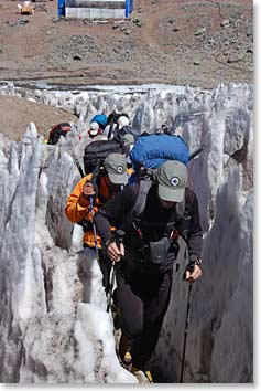 On our way up, crossing the Penitentes