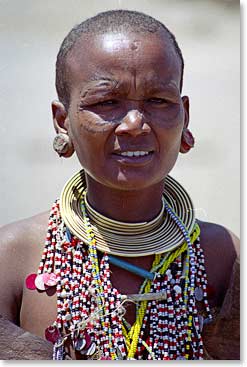A Datoq woman in traditional jewelry.