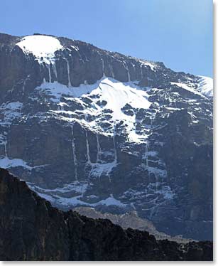 The mighty Mt. Kibo as seen from Kossovo Camp