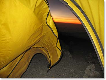 It was a windy night at Crater Camp.