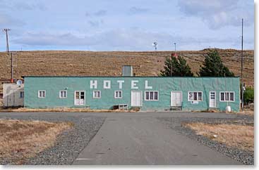 In 300 kilometers of driving this was the only business that we saw. It was closed.