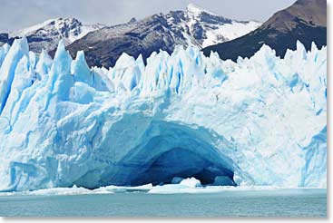 The endless churning activity of this massive body of ice held us captivated. The scale of Patagonia, whether it is arid grasslands for ancient ice continues, astounds us.