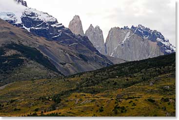 The highest tower Cerro Paine Grande, is 3050 meters above sea level.