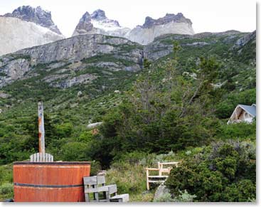 The hot tub offered superb views as well as a relaxing soak for tired muscles.