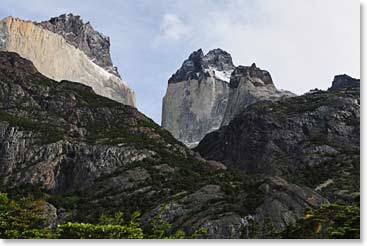 Beautiful rock and changing sky dominate the landscape.