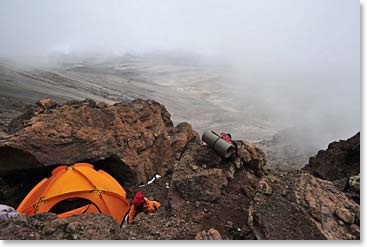 High Camp on the Pofu Route.