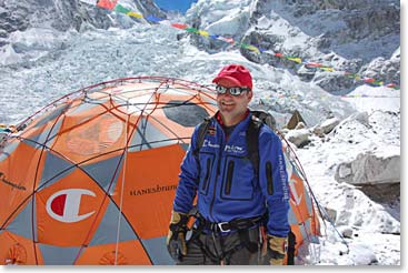 Jamie getting ready to tackle the Khumbu Icefall today.