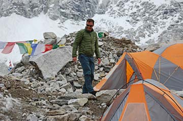 Jamie appreciates the new walkway to his tent!