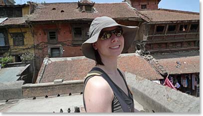 Kerri enjoying the sights and sounds of Patan