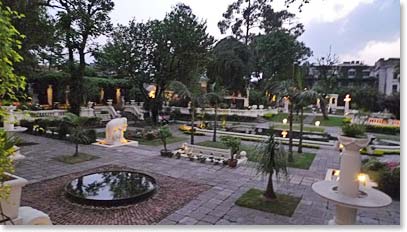 The view over the garden at our welcome dinner.